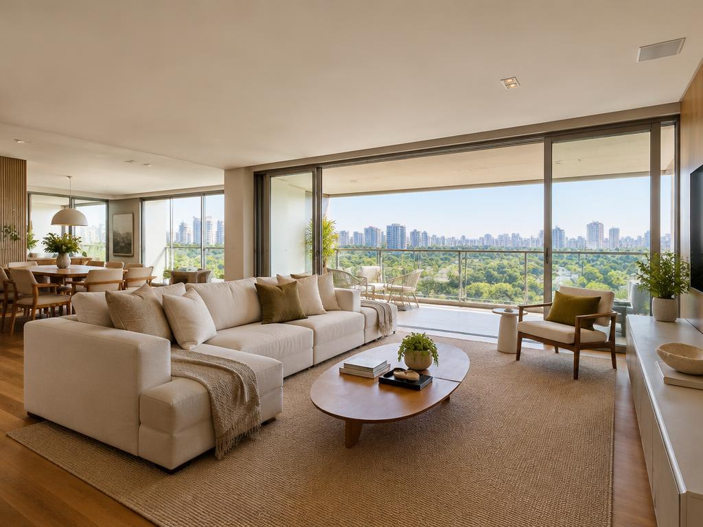 Apartamento com varanda e vista livre